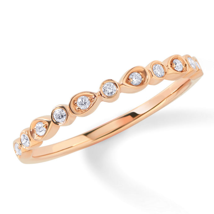 Stackable Alternating Pear and Round Diamond Band