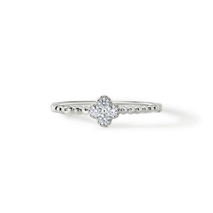 Diamond Clover Stackable Beaded Ring