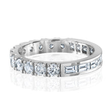 Half baguette Half Round Eternity band