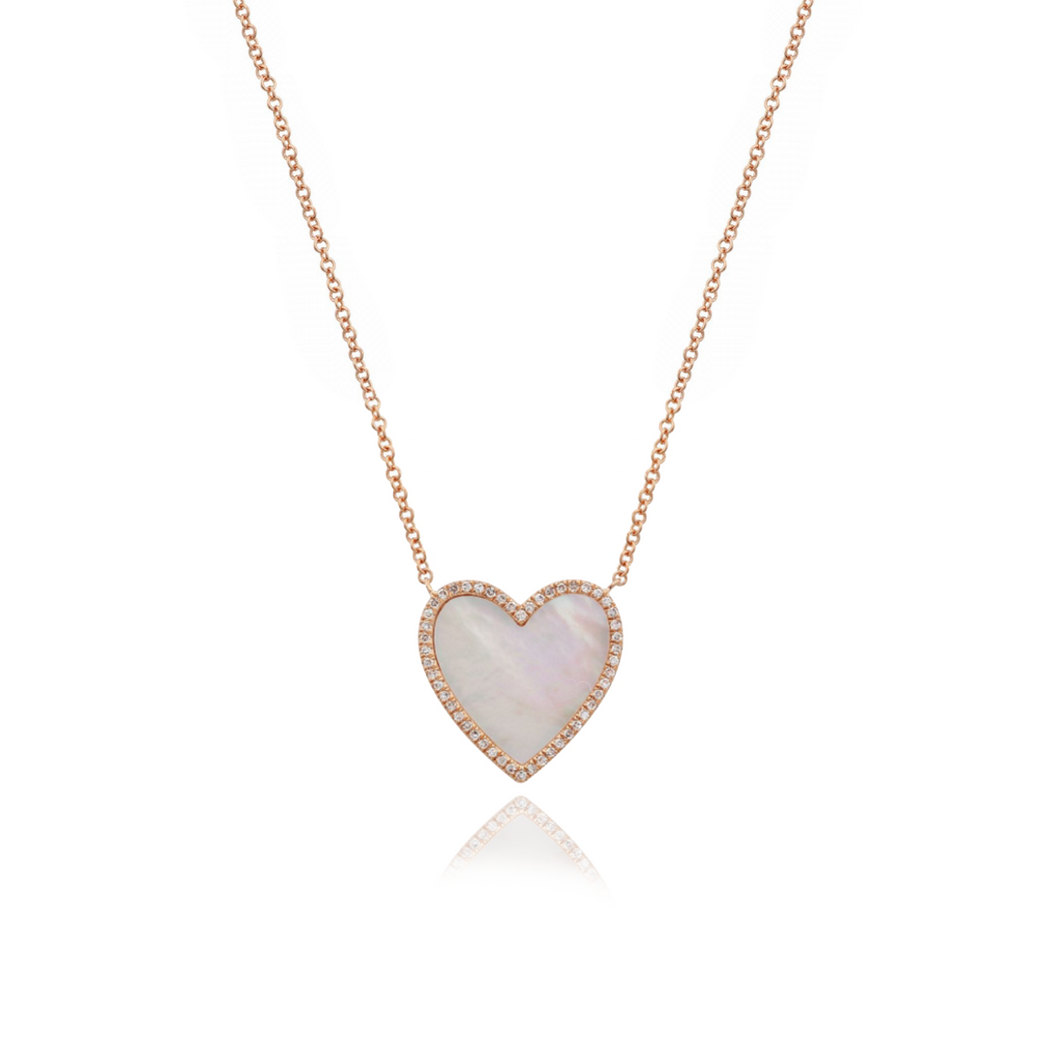 14k Gold & Diamond Heart Necklace