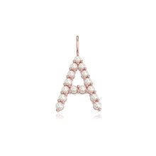 Small Initial Pearl Charm Pendant