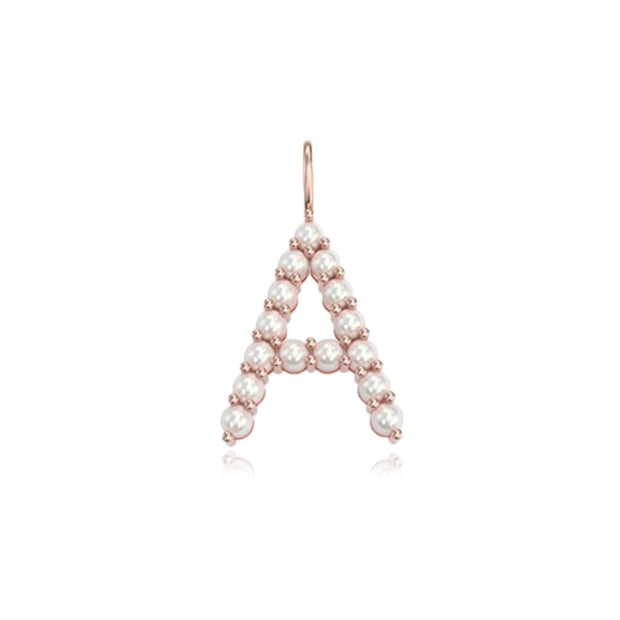 Large Initial Pearl Charm Pendant