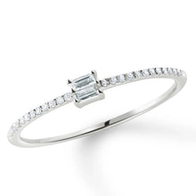 Stackable Micro Pave Baguette Diamond Band